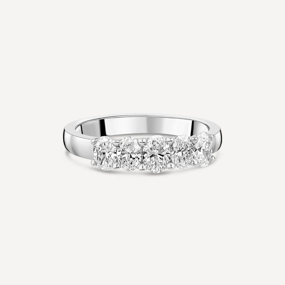 18ct White Gold 5 Stone 1ct Lab Grown Diamond Ring image number 2