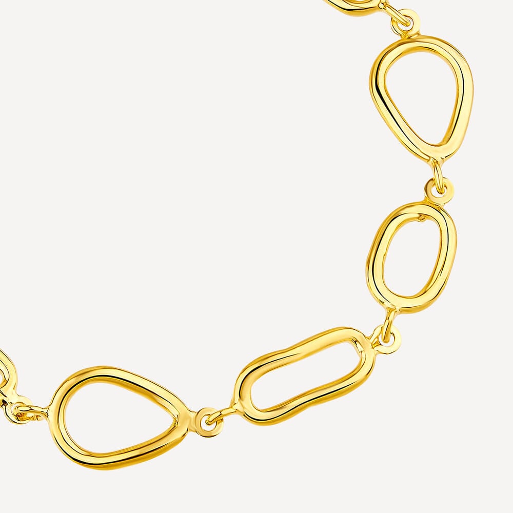 Yellow Gold Plated Sterling Silver Open Tear Loop Bracelet