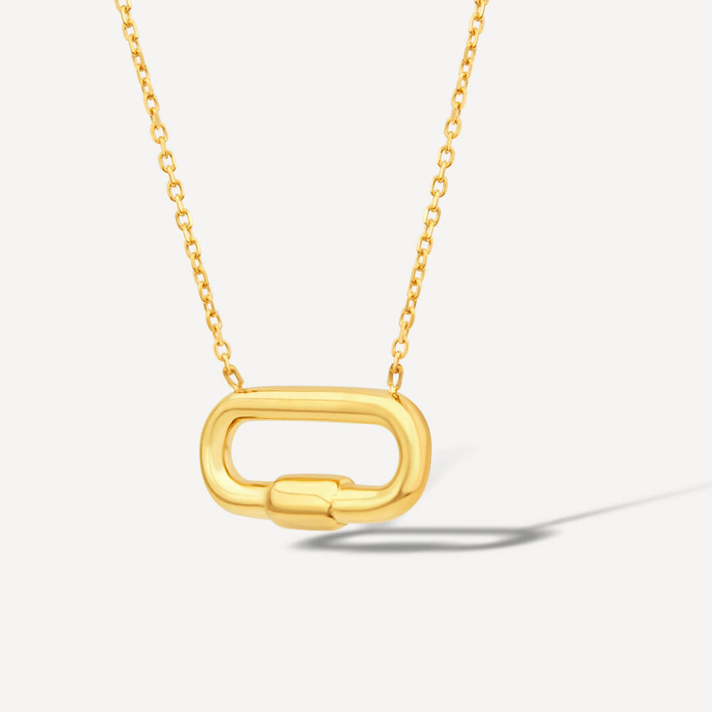 9ct Yellow Gold Carabiner Pendant image number 1