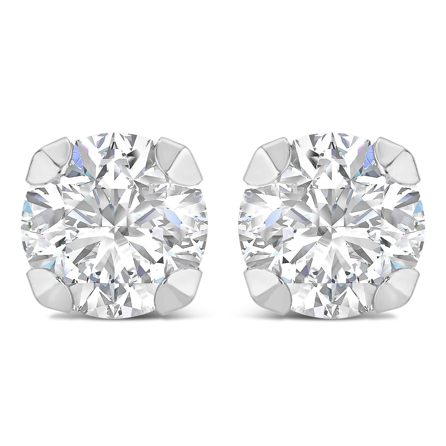 Cubic zirconia studs white new arrivals gold