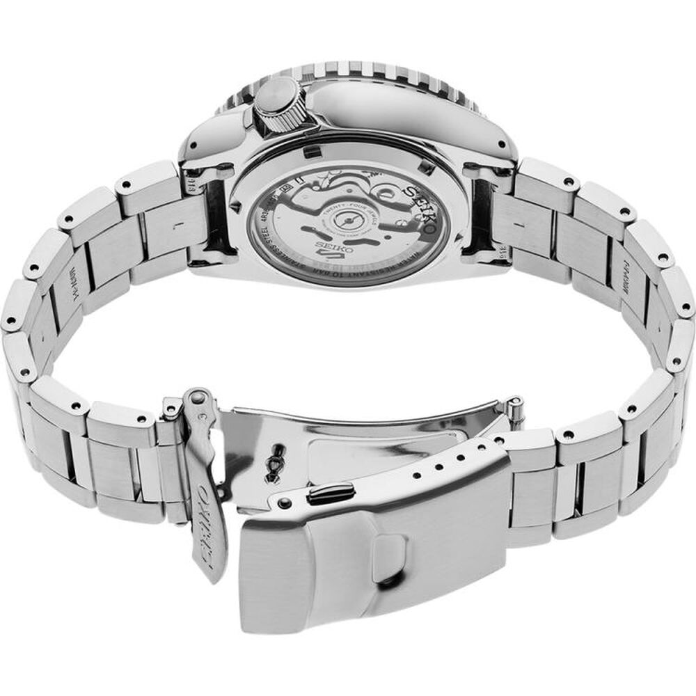 Seiko 5 Sports SKX-SNZH5 Blacktone Redux 42mm Black Dial Steel Bracelet Watch image number 7