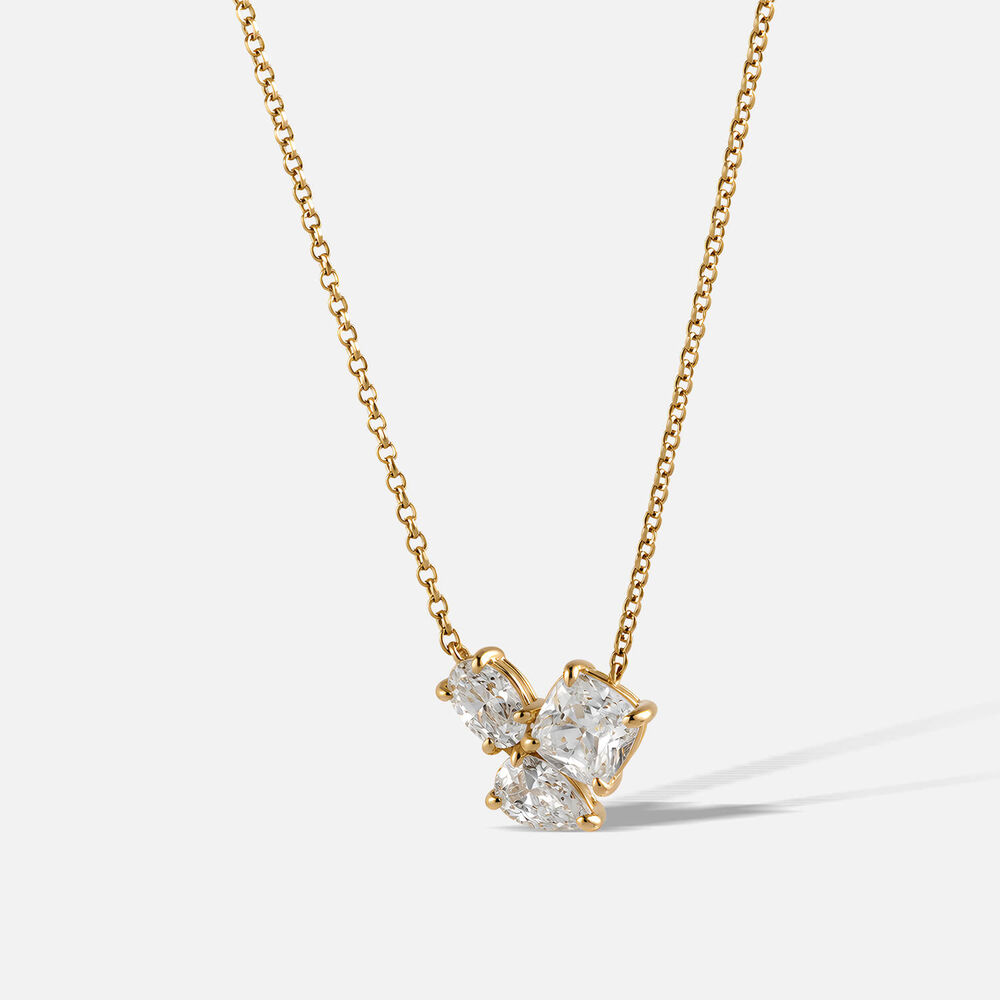 Born Contour 9ct Yellow Gold 2.20ct Lab Grown Oval Pear Cushion Diamond Necklet