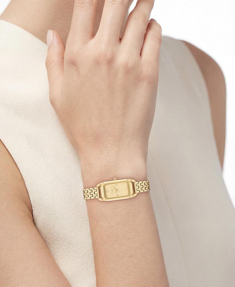 Coach Cadie 28.5mm Gold Dial Gold Tone Steel Bracelet Watch