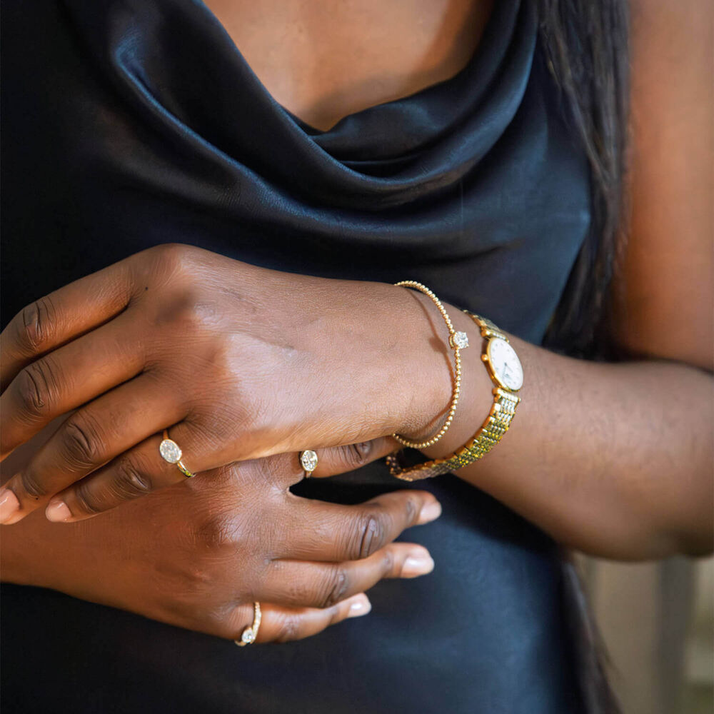 Born Orbit 9ct Yellow Gold Lab Grown 1ct Oval Diamond Ring image number 6