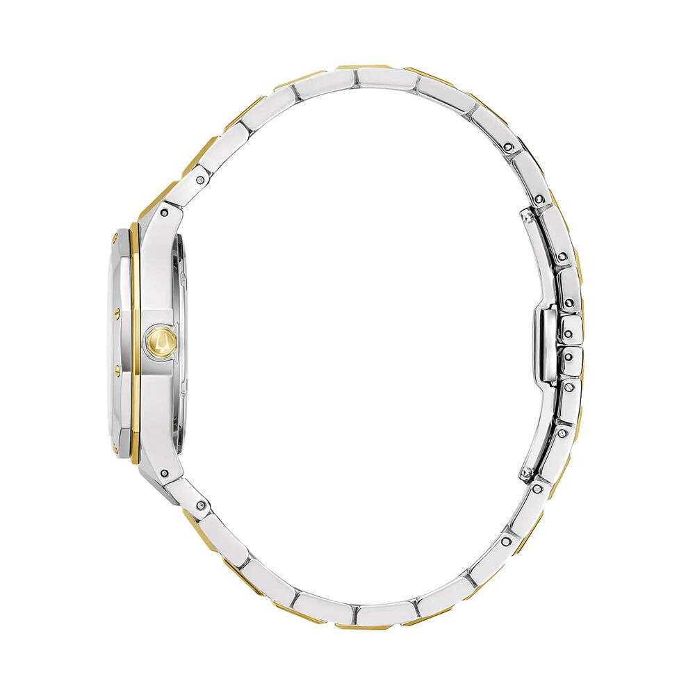 Bulova Prestige 32mm Mother of Pearl Dial Two Tone Steel Bracelet Watch image number 1