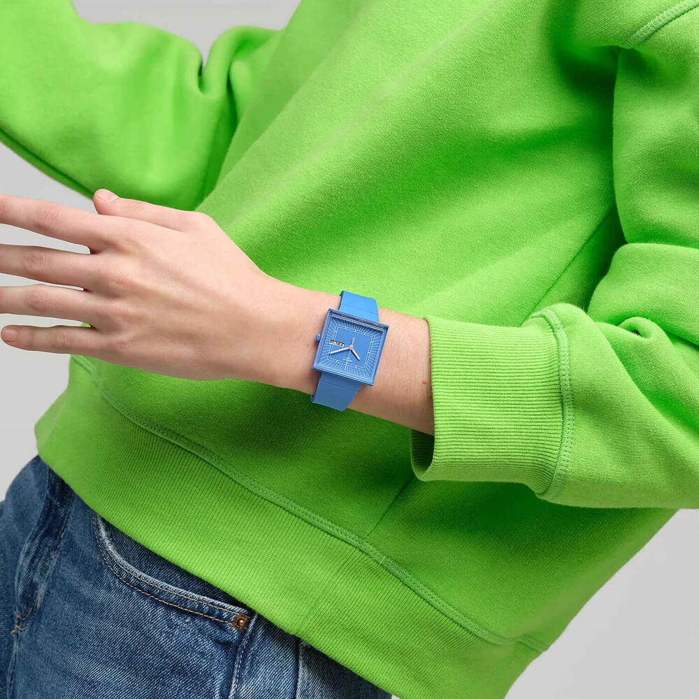Swatch Bioceramic What If...Sky? Square Dial Blue Strap Watch image number 5
