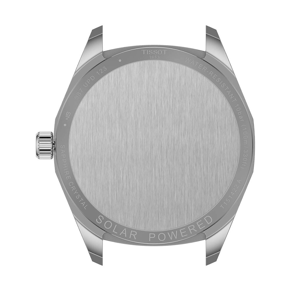 Tissot PRC 100 Solar 39mm Silver Dial Brown Leather Strap Watch image number 3