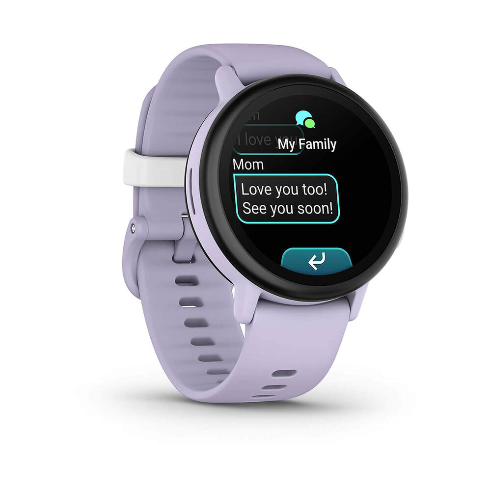 Garmin Bounce 2 43mm AMOLED Light Purple Silicone Strap Watch image number 3