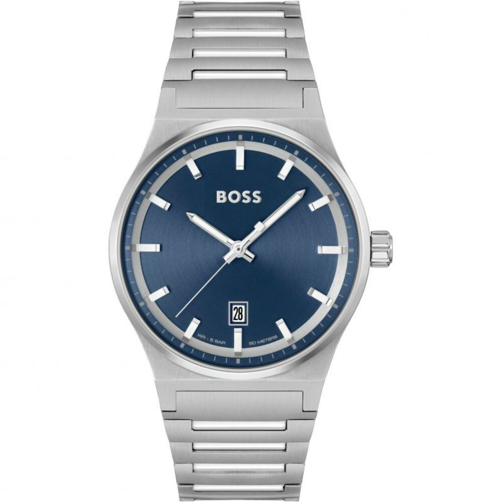 BOSS Candor 41mm Blue Dial 3 Hand Stainless Steel Case Watch image number 0