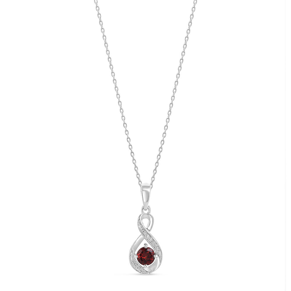 Sterling Silver and Cubic Zirconia January Birthstone Pendant (Chain Included)