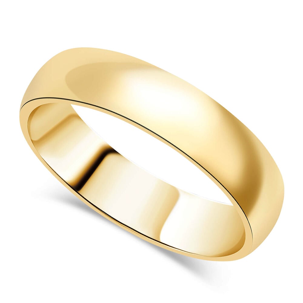 9ct Gold 5mm Gents Wedding Ring image number 0