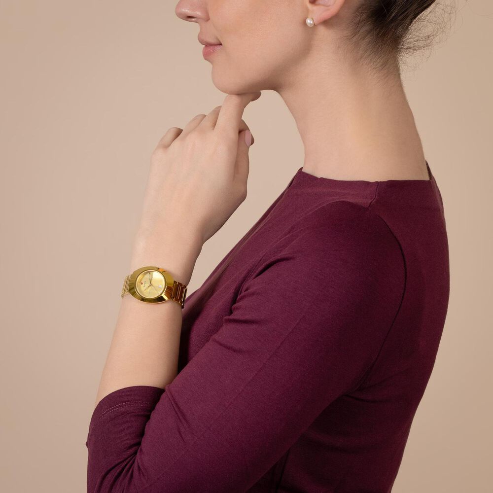 Rado DiaStar Original Automatic 30mm Yellow Gold Dial PVD Stainless Steel Bracelet Watch