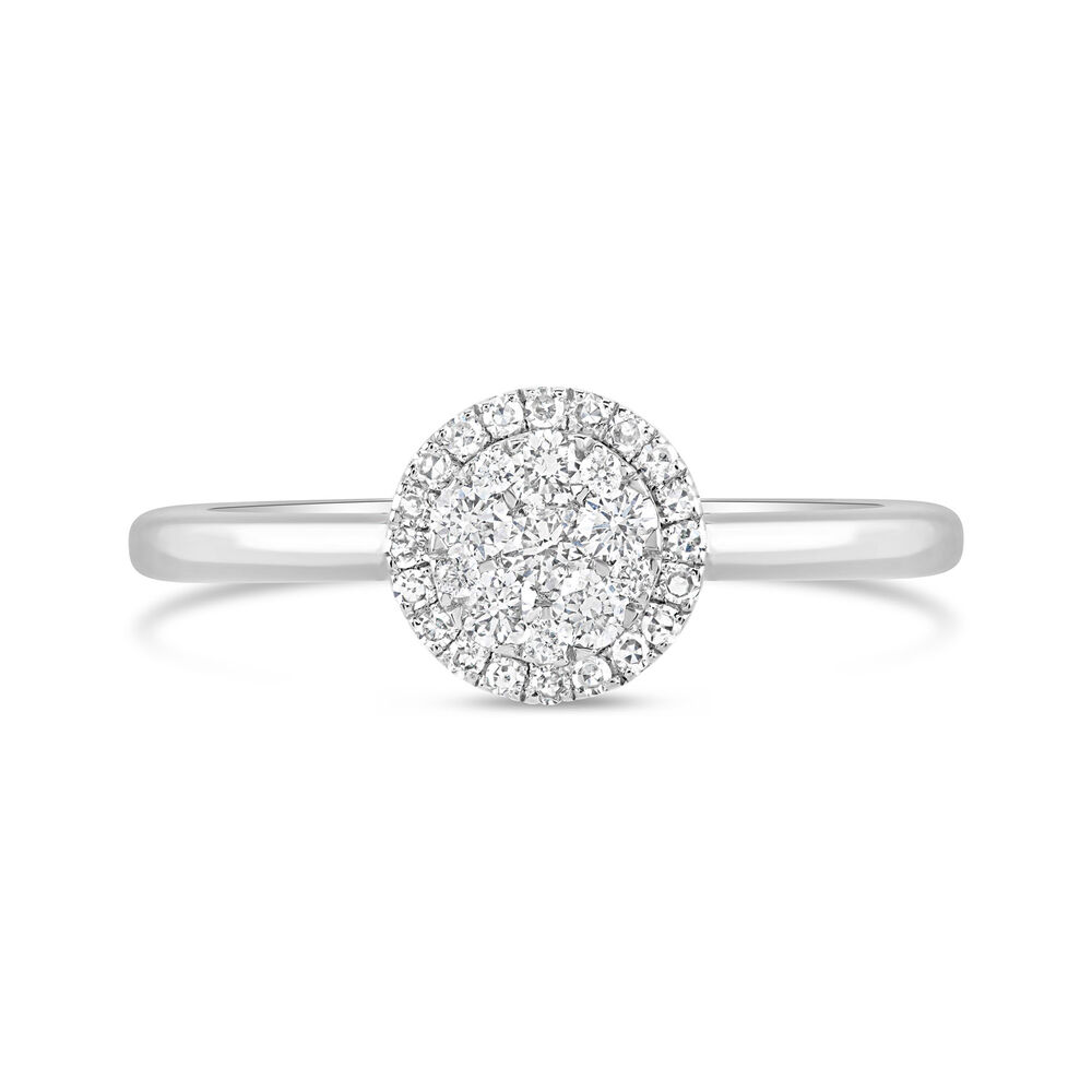 Platinum 0.25ct Diamond Halo Cluster Ring image number 1