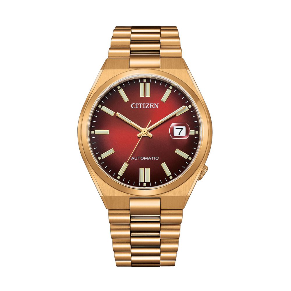 Citizen Tsuyosa 40mm Deep Red Dial Yellow Gold Plated Case Watch image number 0
