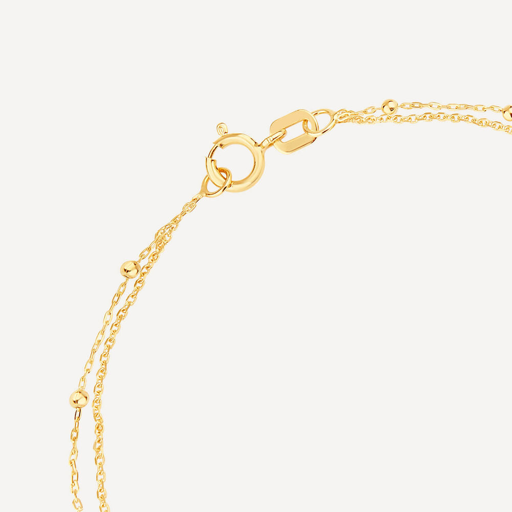 9ct Yellow Gold Milan Filigree Rectangular Disc Double Chain Bracelet image number 4