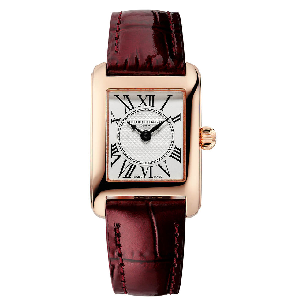 Frederique Constant Classics Carree Red Leather Strap Ladies Watch image number 0