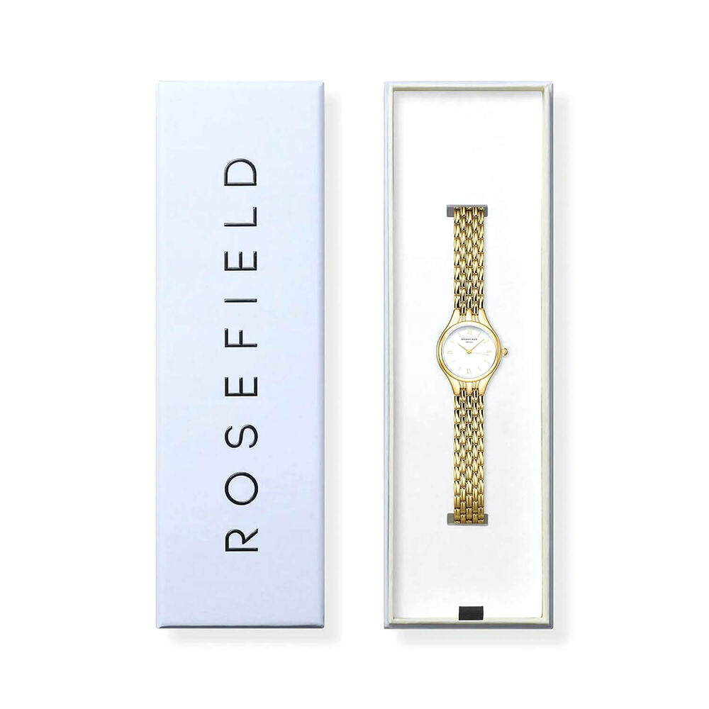 Rosefield Muse 26mm White Dial Gold Tone Stainless Steel Bracelet Watch