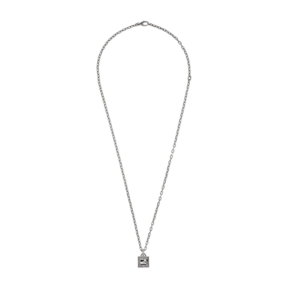 Gucci G Cube Motif Sterling Silver Pendant