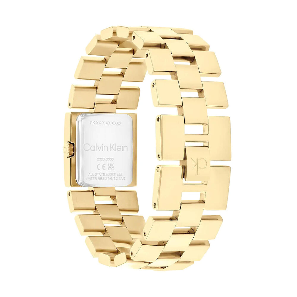 Calvin Klein Meridian 22mm Square Gold Dial Stainless Steel Bracelet Watch image number 2