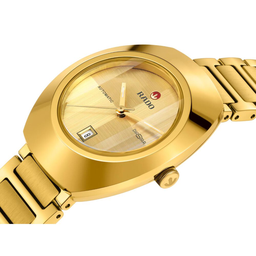 Rado DiaStar Original Automatic 30mm Yellow Gold Dial PVD Stainless Steel Bracelet Watch