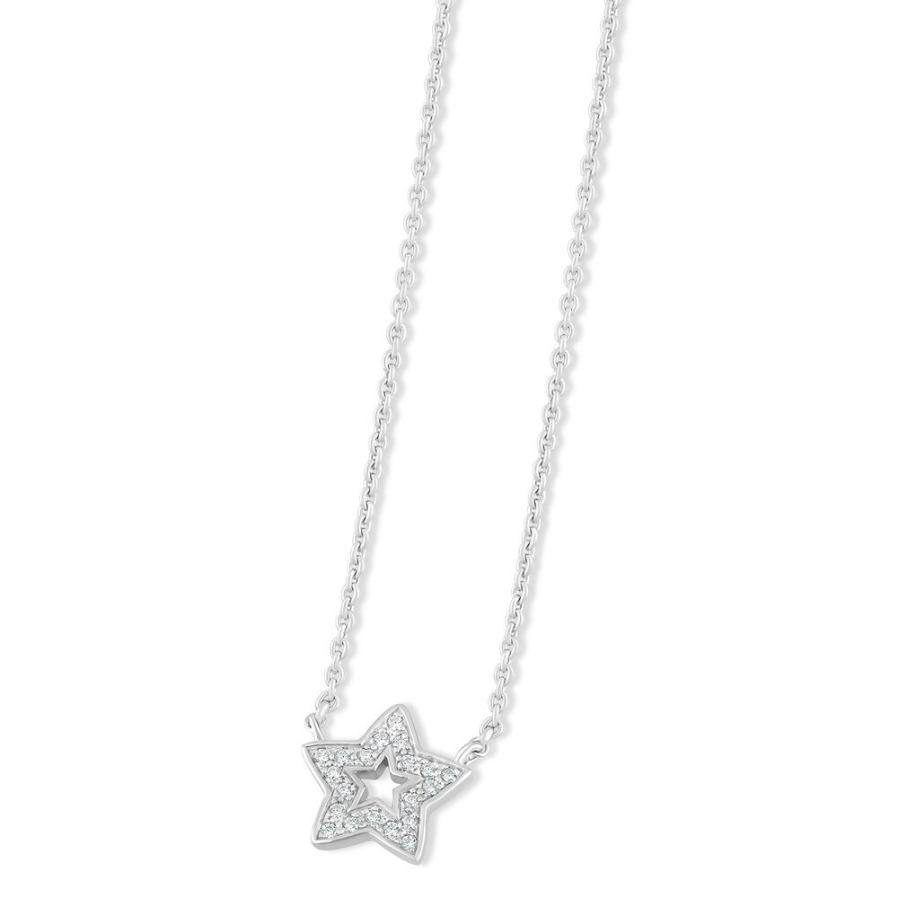 Little Treasure Sterling Silver Cubic Zirconia Star Hammock Necklet