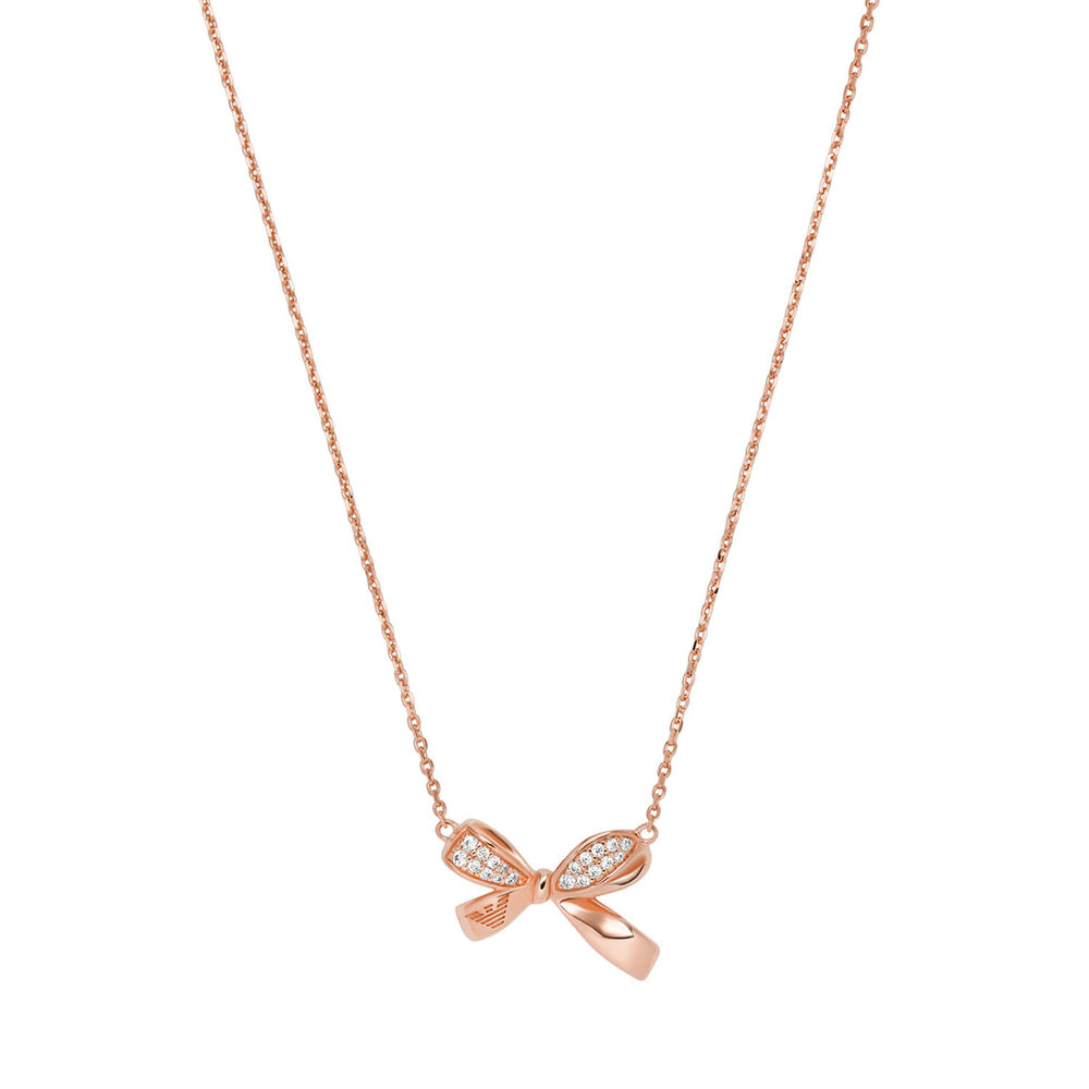 Emporio Armani Rose Gold Plated Ribbon Style Pendant