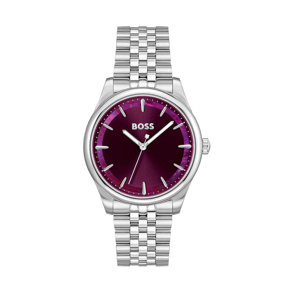 BOSS Graceful 36mm Purple Dial Steel Bracelet Watch image number 0