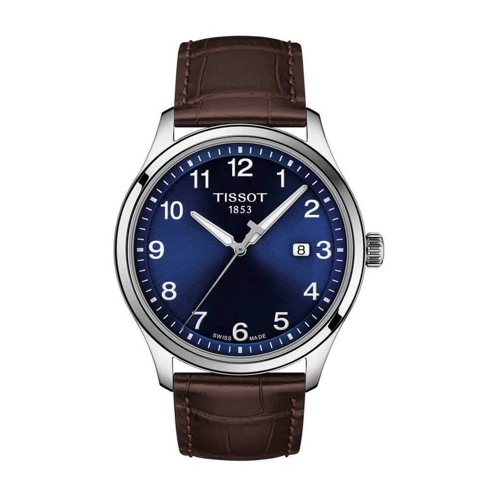 Tissot Gent XL Blue Dial Brown Leather 42mm Men's Watch