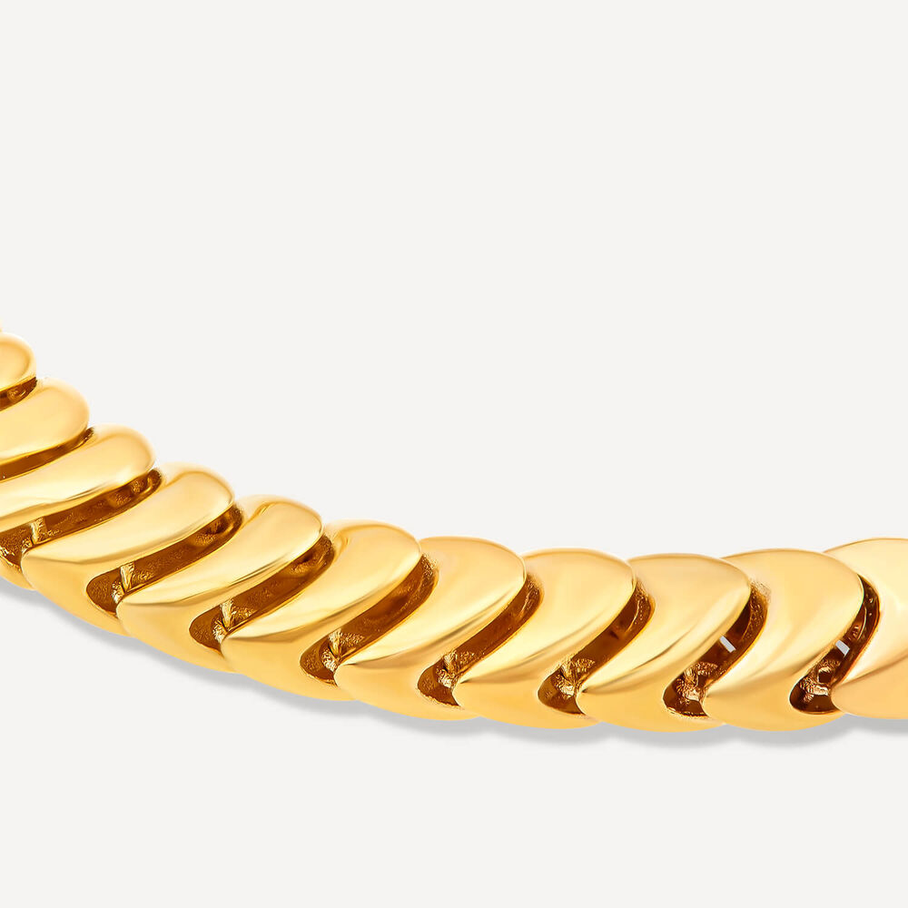 9ct Yellow Gold Shiny Interlocking Link Bracelet image number 2