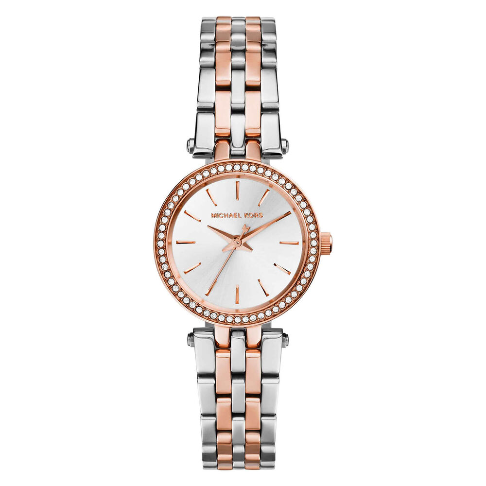 Michael Kors Mini Darci ladies' stone-set three colour gold-plated bracelet watch image number 0