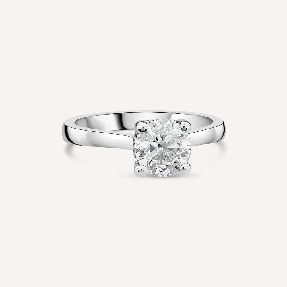Platinum Four-Claw 1.0 Carat Solitaire Set Diamond Ring image number 2