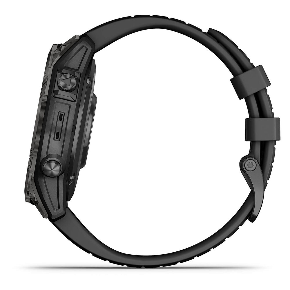 Garmin Epix Pro Gen 2 Sapphire 47mm Carbon Grey DLC Titanium Case Black Strap Watch image number 8