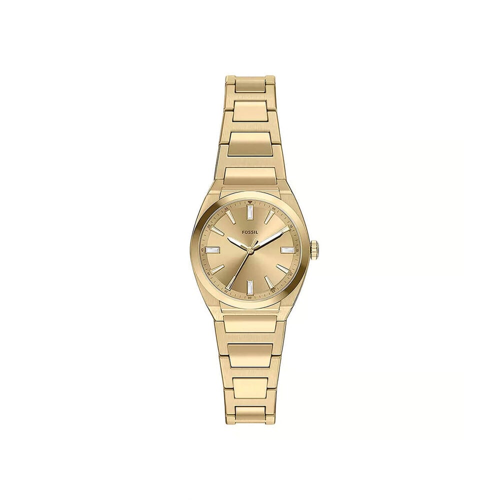 Fossil Everett 27mm Gold Dial Gold Tone Steel Bracelet Watch