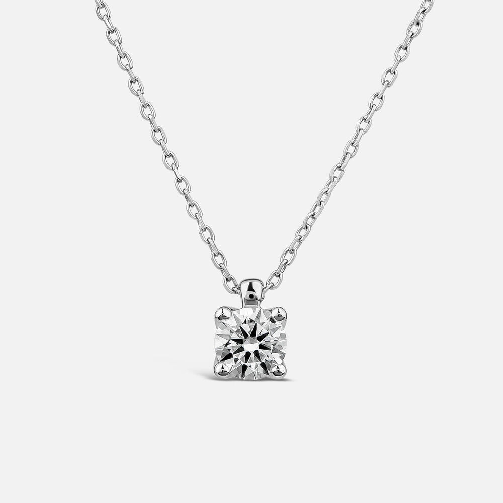 Born 9ct White Gold Lab Grown 0.50ct Diamond Round Brilliant Pendant