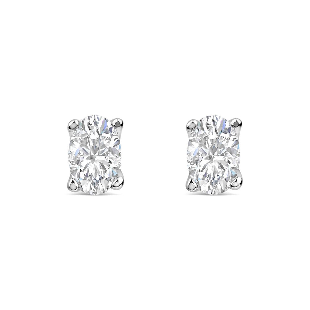 Born 9ct White Gold 0.80ct Lab Grown Oval Diamond Stud Earrings