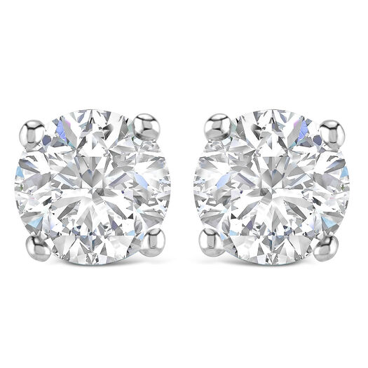 9ct White Gold Diamond Stud Earrings.