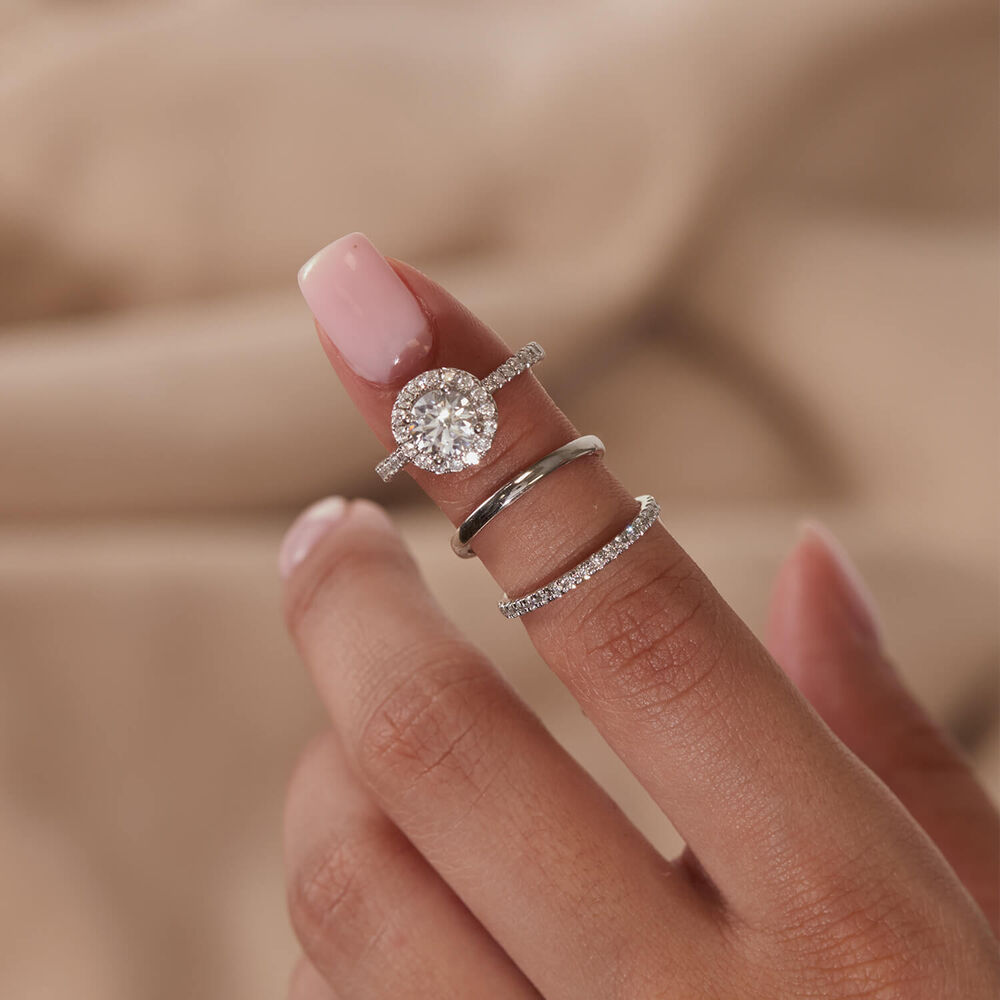 Born Platinum 0.20ct Lab Grown Diamond Claw Set Half Eternity Wedding Ring image number 3