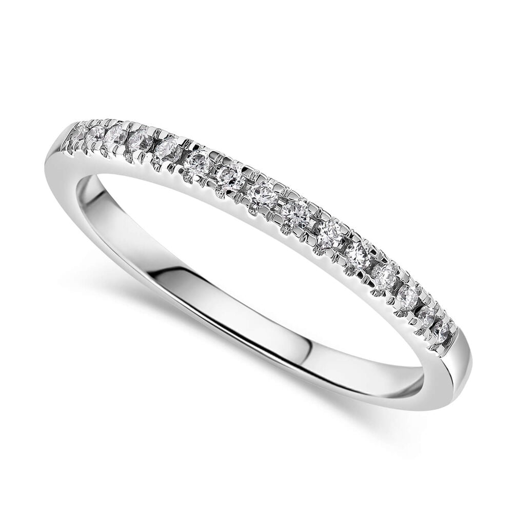 9ct White Gold 0.07ct Diamond Claw Eternity Ring