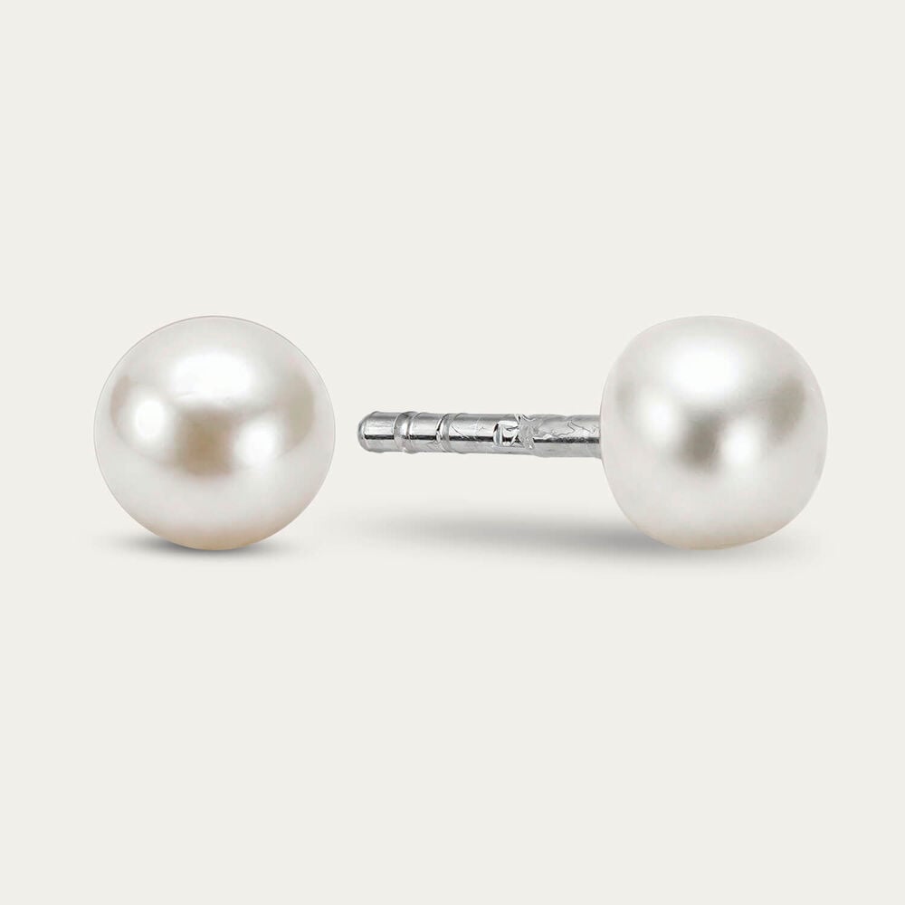 Sterling Silver 5mm Pearl Stud Earrings