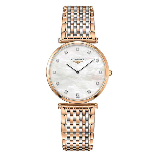Longines Grande Classique Mother of Pearl Rose Gold Plated 33mm Ladies Watch