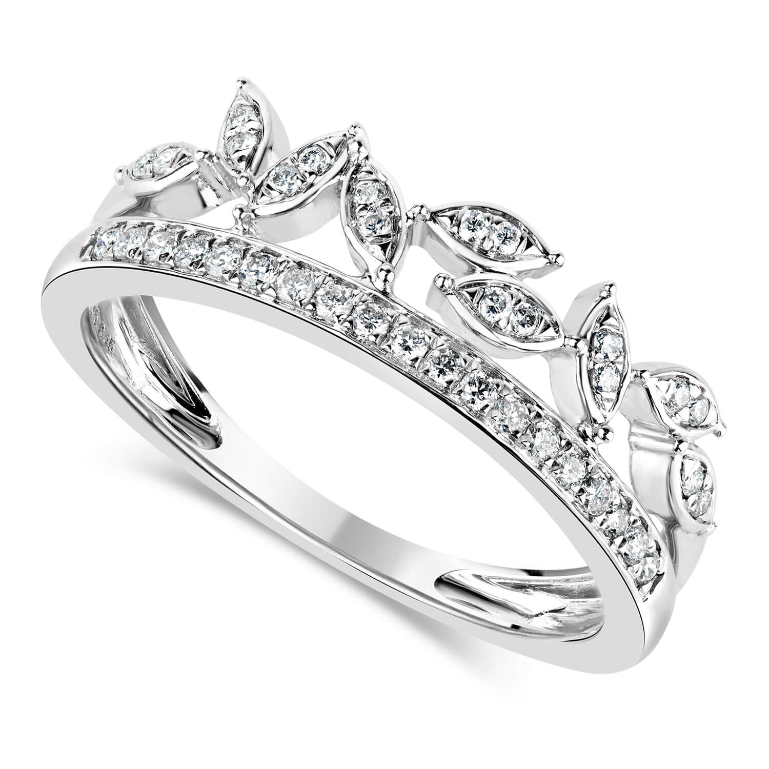 White gold cheap crown ring