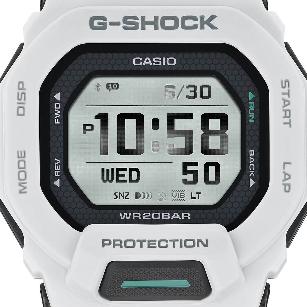 G-SHOCK G-SQUAD 48.4x45.9mm Digital Display White Resin Strap Watch