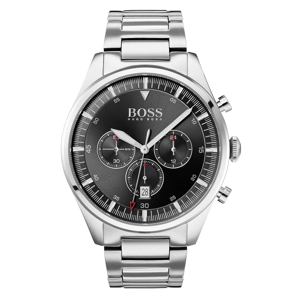 BOSS Pioneer Black Dial Chronograph 44m Mens Watch