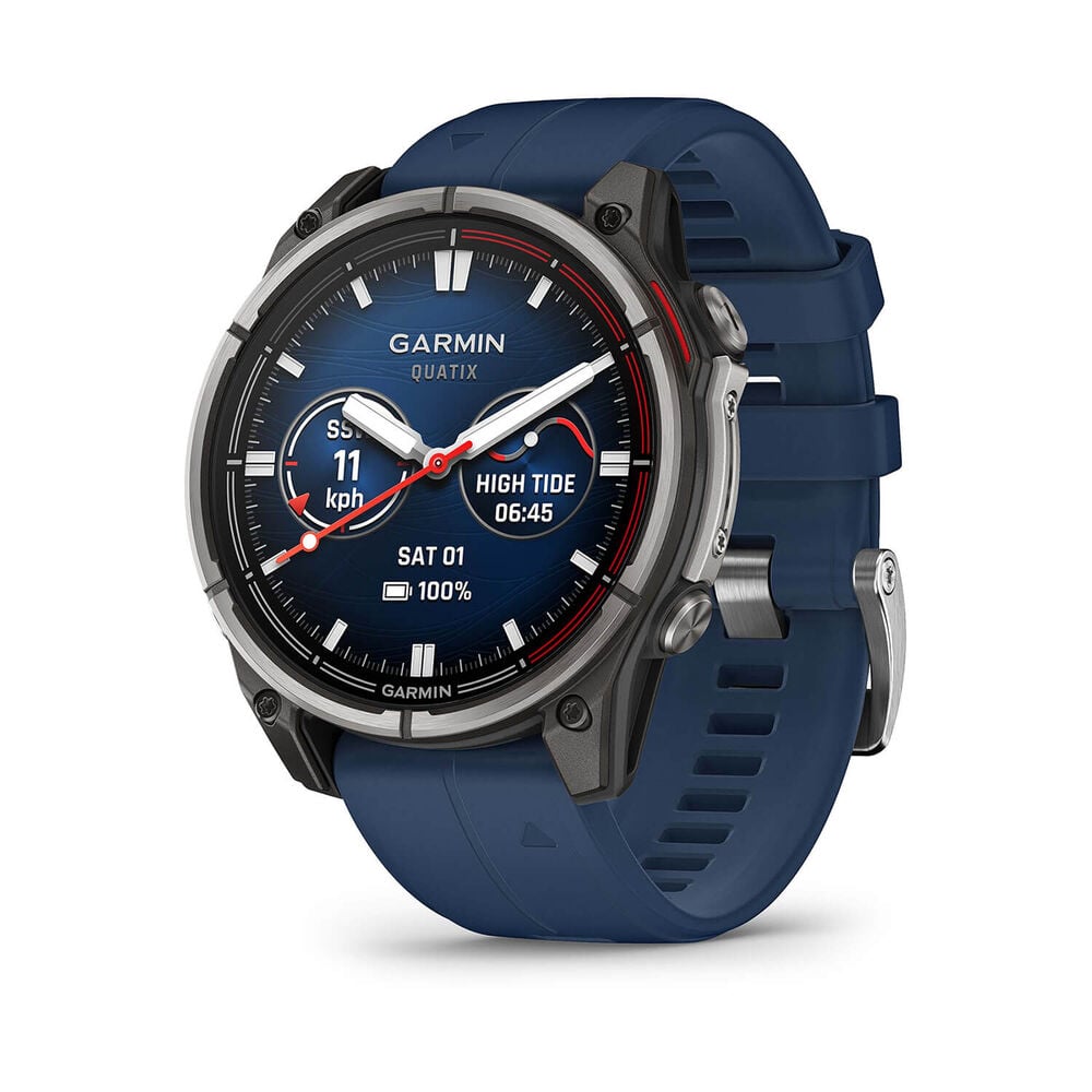 Garmin quatix 8 AMOLED 47mm Dial Blue Silicon Strap Watch