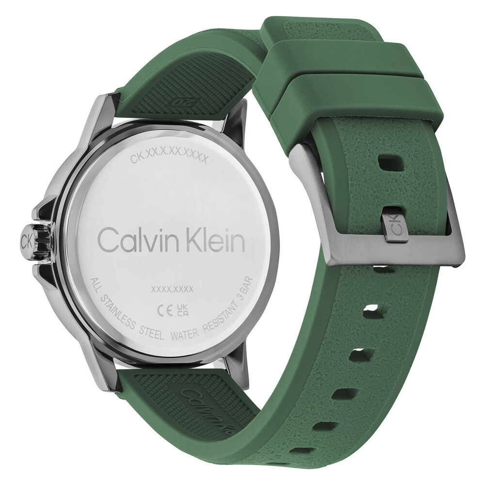 Calvin Klein Reset 42mm Grey Dial Green Rubber Strap Watch image number 2