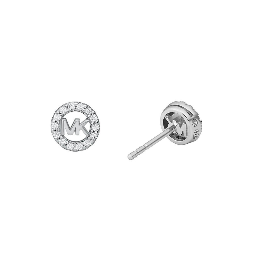 Michael Kors Fulton Rhodium Plated Cubic Zirconia Set Stud Earrings