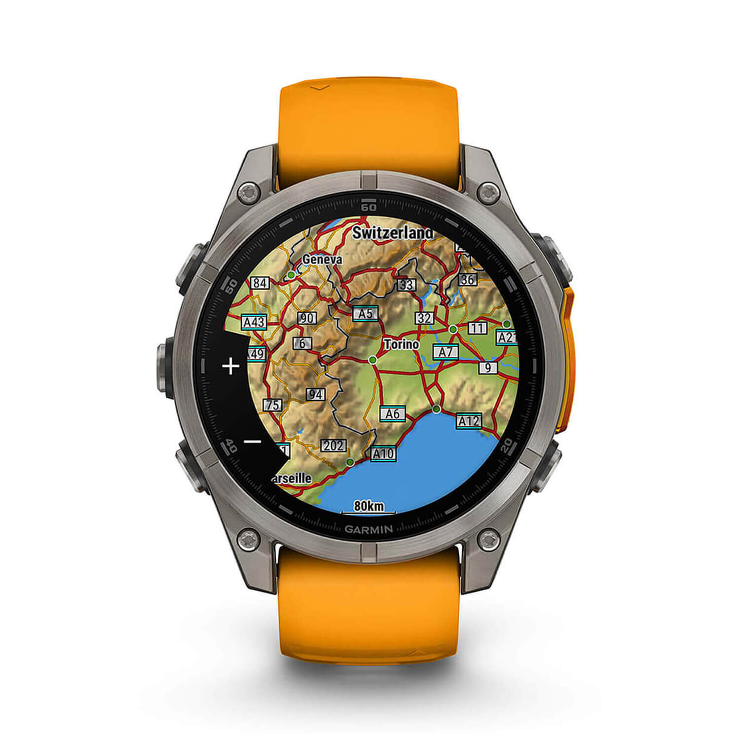 Garmin fenix 8 AMOLED Sapphire 47mm Spark Orange Silicon