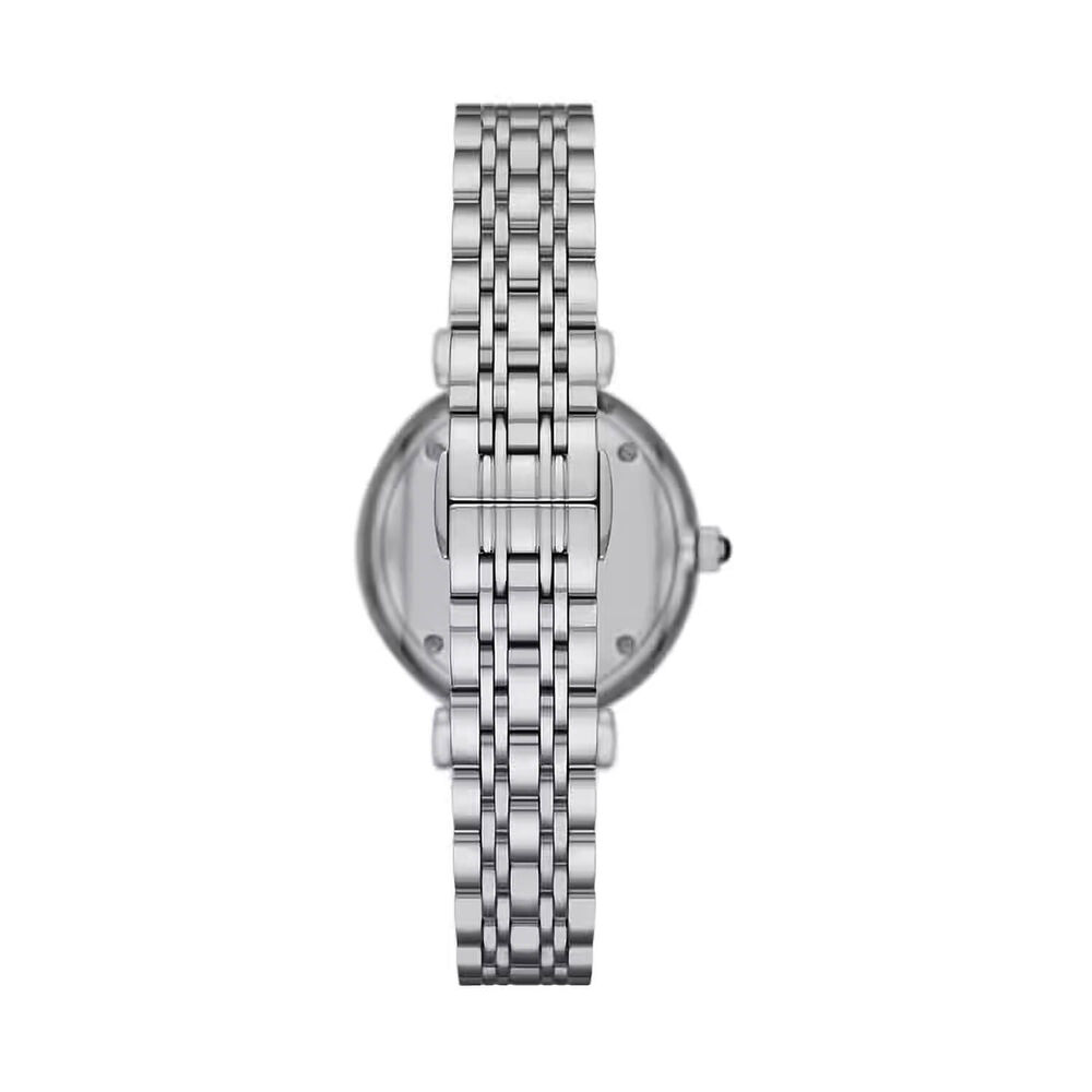 Emporio Armani Gianni T-Bar 32mm Blue Cubic Zirconia Set Dial Steel Bracelet Watch image number 3