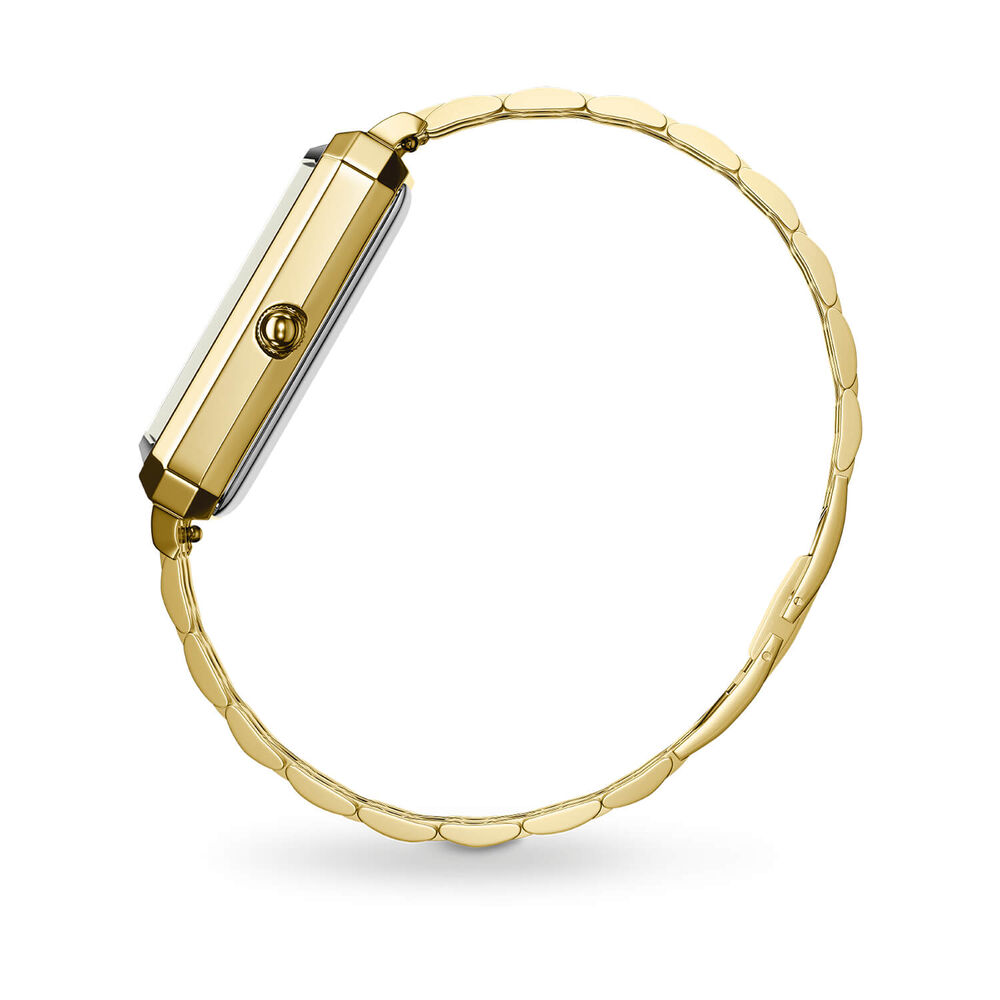 Rosefield Octagon Gold 23x29mm White Dial 23k Gold Plated Steel Bracelet Watch image number 2