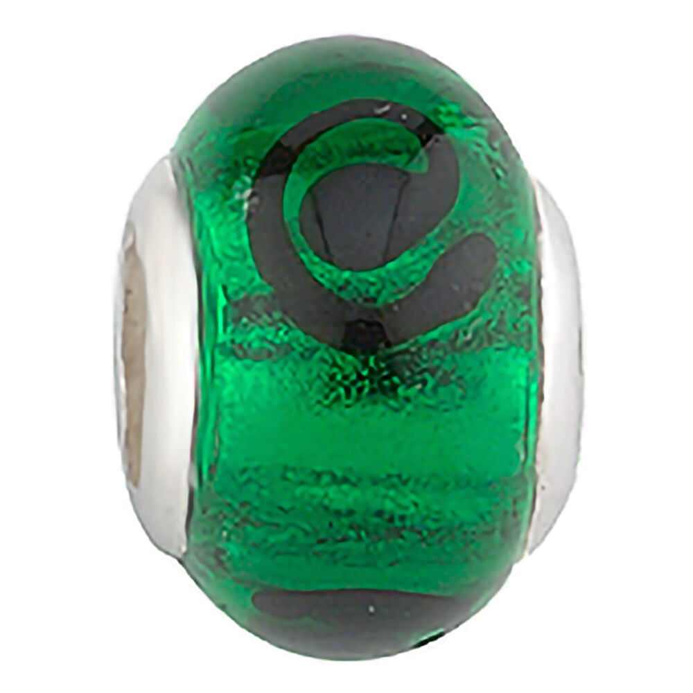 Sterling Silver Green Glass Bead image number 0